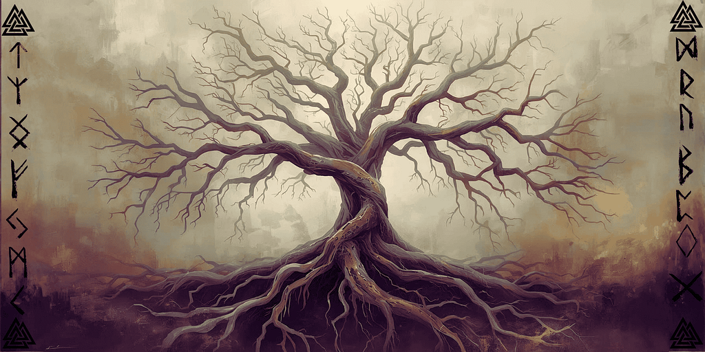 Yggdrasil with runes border