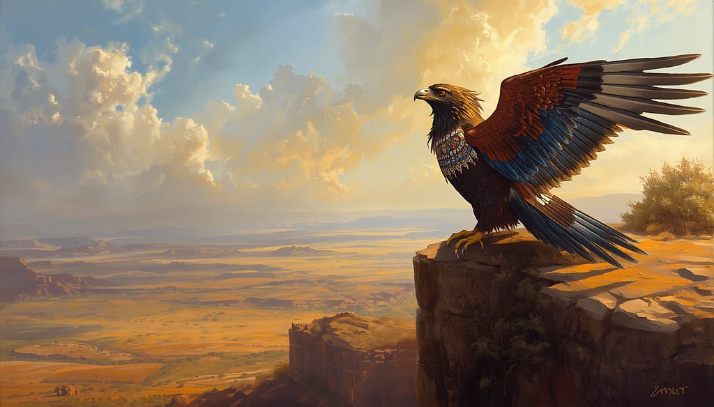 Thunderbird on cliff