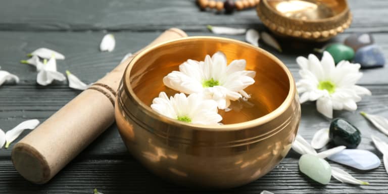 Chiron Returns flowers in bowl for wounded healer