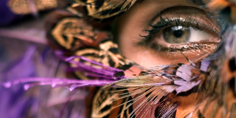 Goddess eye and feathers