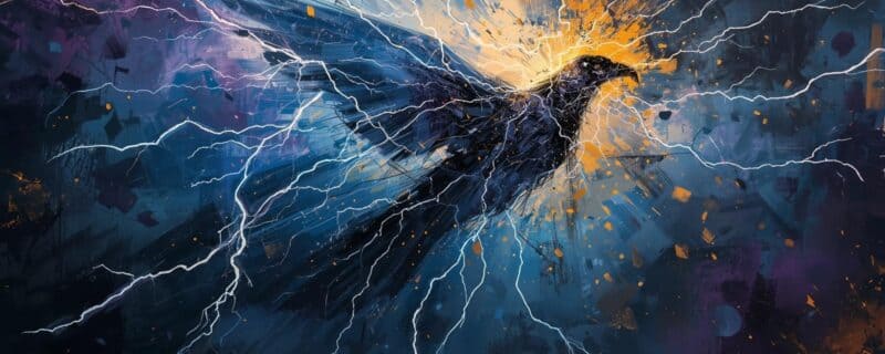 Lighting bird with flashes of light