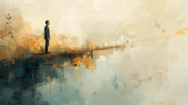 Abstract man on ledge - Alchemy of Trust